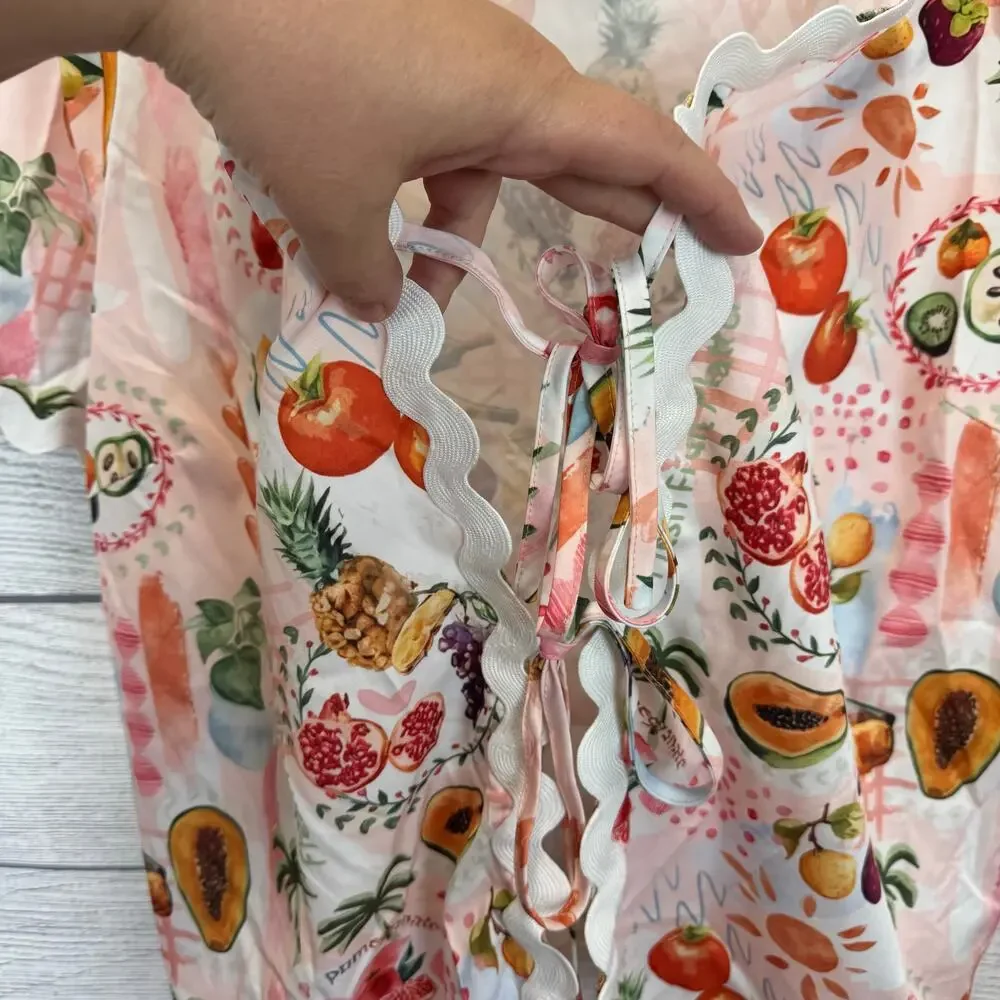 Shein Plus Size Light Pink Summer Fruit Printed 2 Piece Matching Set Size 4XL_5